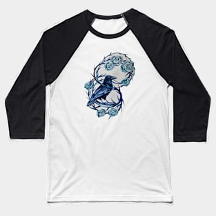 Raven Blue Thorned Rose Baseball T-Shirt